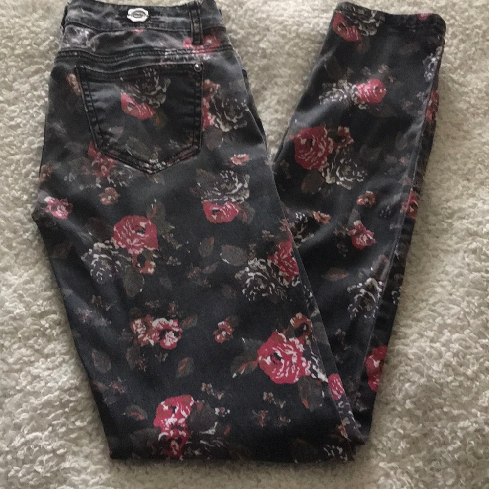 1st Kiss Floral Denim Jeans Junior Miss